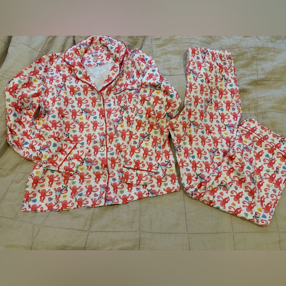 Roller Rabbit Be Mine Be My Monkey Exclusive Valentines Pajamas Pjs